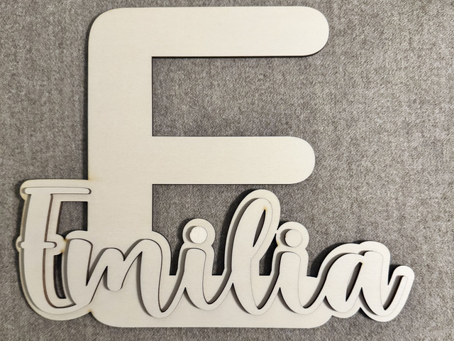 EMILIA • 3D Holz-Schild