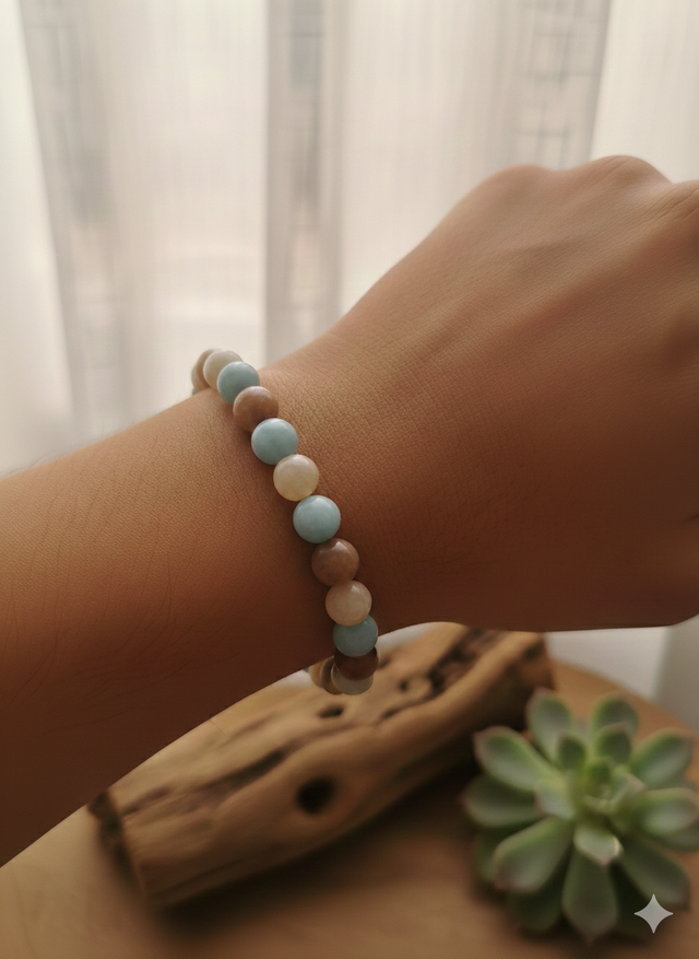 Bracelet Sérénité — Pierre de Lune &amp; Amazonite