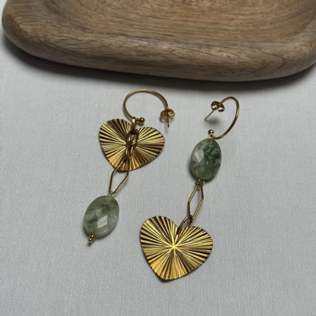 Boucle d'oreille asymétrique coeur