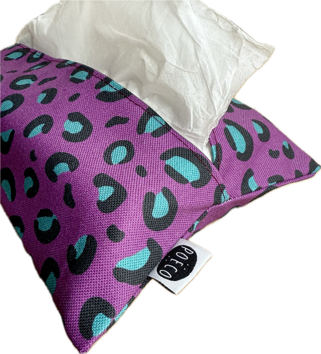 Pochette mouchoirs - LEOPARD ( pune - turquoise)