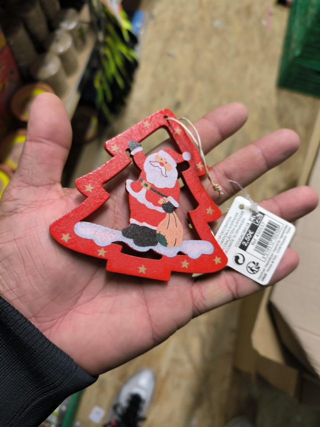 DECORATION PERE NOËL BOIS A SUSPENDRE 