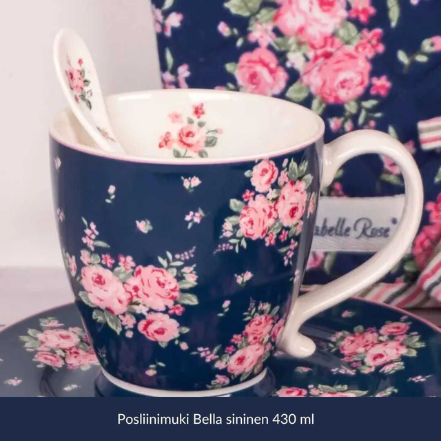 Posliinimuki Bella sininen 430 ml Isabelle Rose