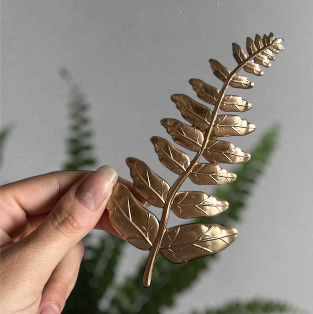 FERNS - Décoration murale fougère dorée 