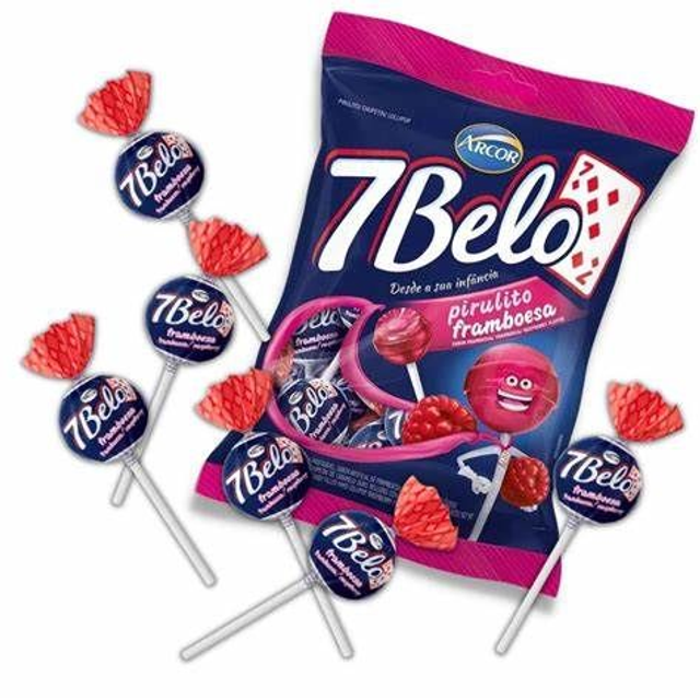 Pirulito sabor Framboesa 7 Belo 12 gr