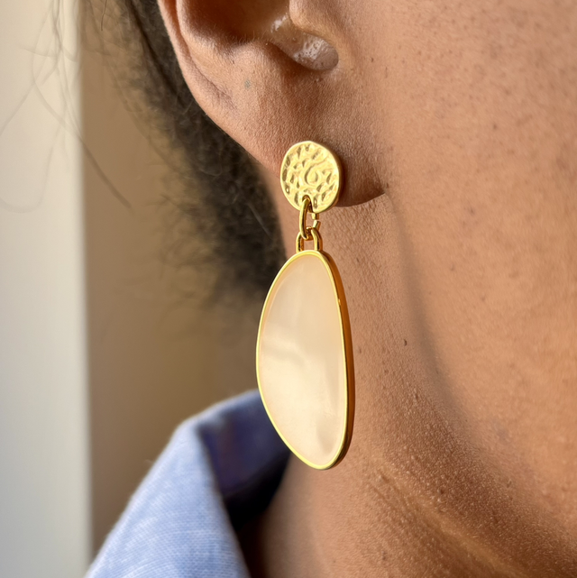 Boucles d&#039;oreilles en vitrail 45mm