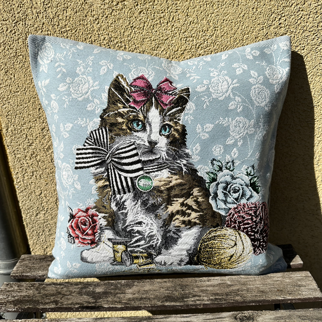 Fourre de coussin chat 