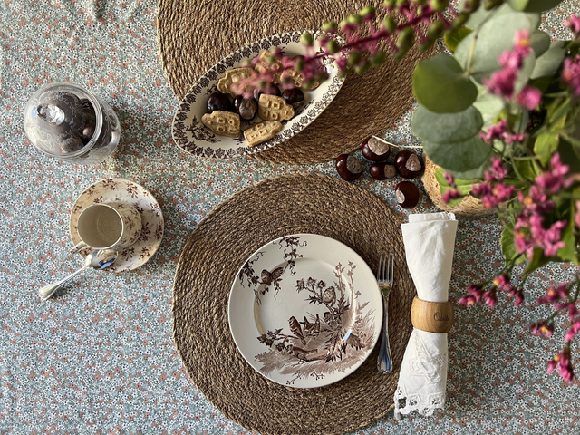 CHARDONNERET - Assiette à dessert de la manufacture Creil & Montereau - Terre de Fer