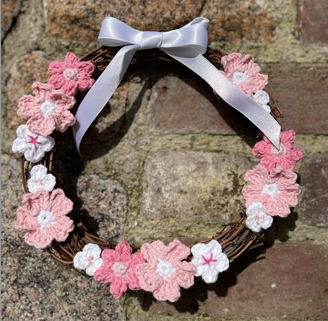 Round Easter wreath (20cm) (pink-b)