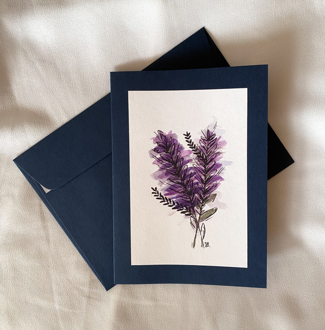 Doppelkarte - Lavendelgruss