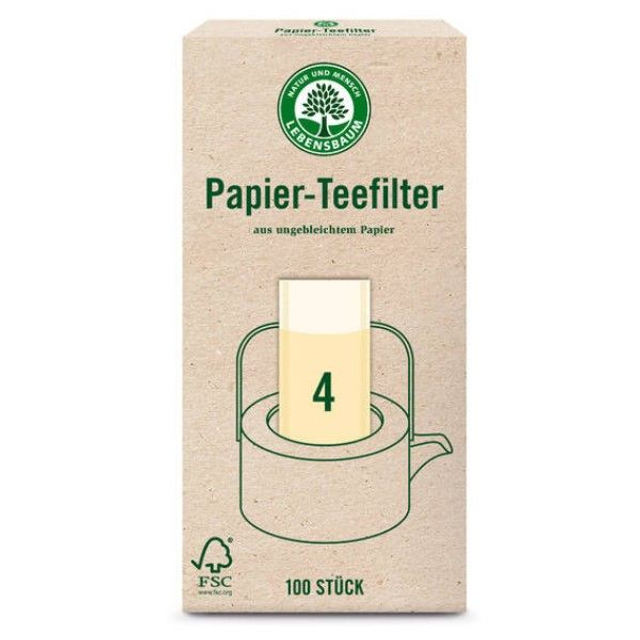 Lebensbaum Papier-Teefilter Gr. 4, 1 Packung (100 Stück)