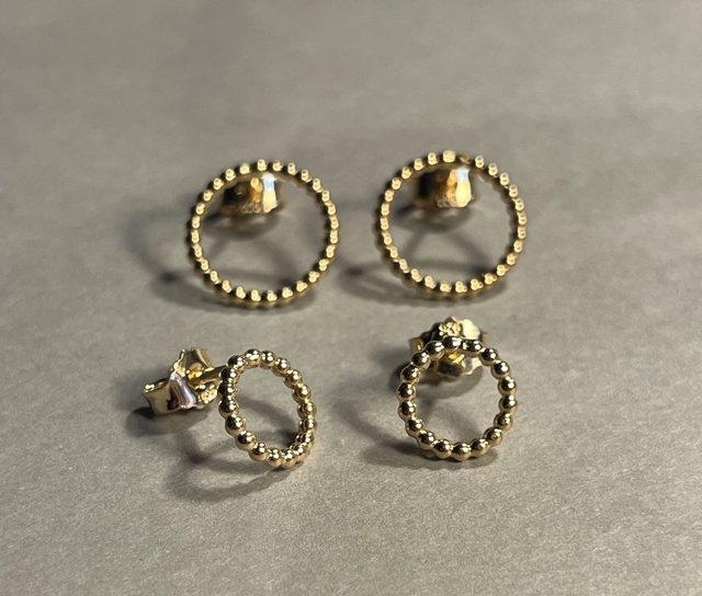 Ohrschmuck DOTS rund groß goldplattiert