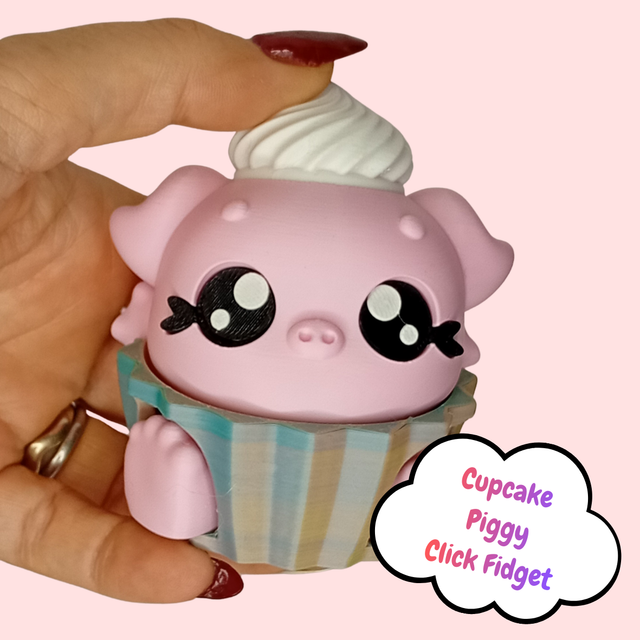 Cupcake Piggy Click Fidget Figure