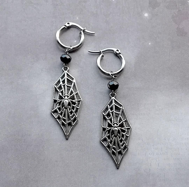 Spider Web Hoop Earrings 