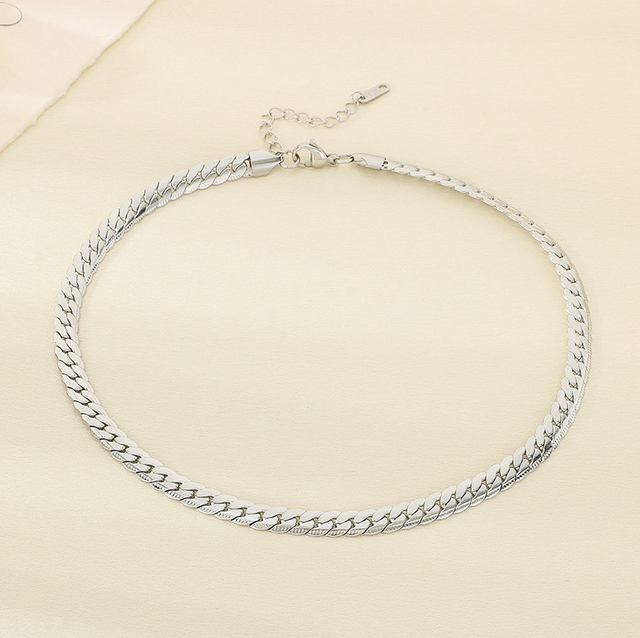 Collier ÉLYRA Argenté |  Ajustable en acier inoxydable 