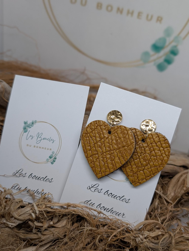 Boucles d'oreilles Coeur ❤️ moutarde nc019