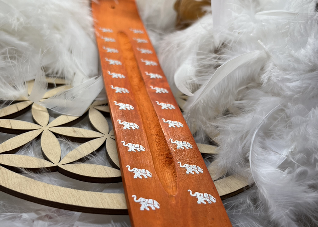 Porte encens éléphant orange 