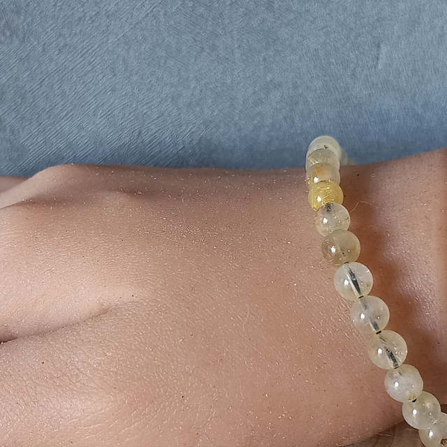 Bracelet ajustable en Quartz rutile doré