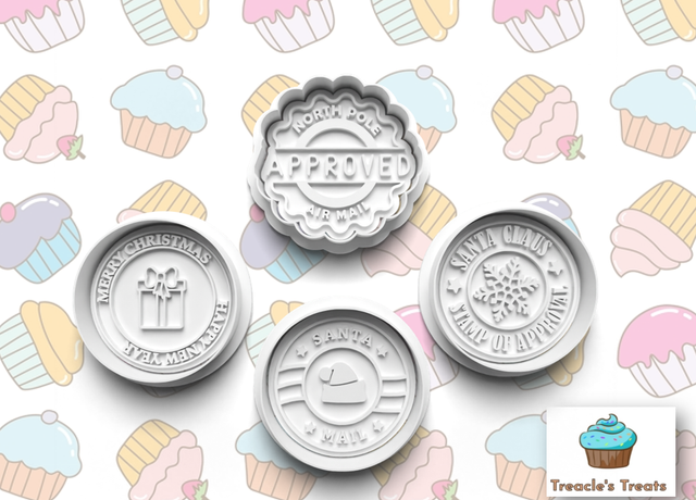 Christmas Stamp Theme Fondant/cookie stamps with cutters