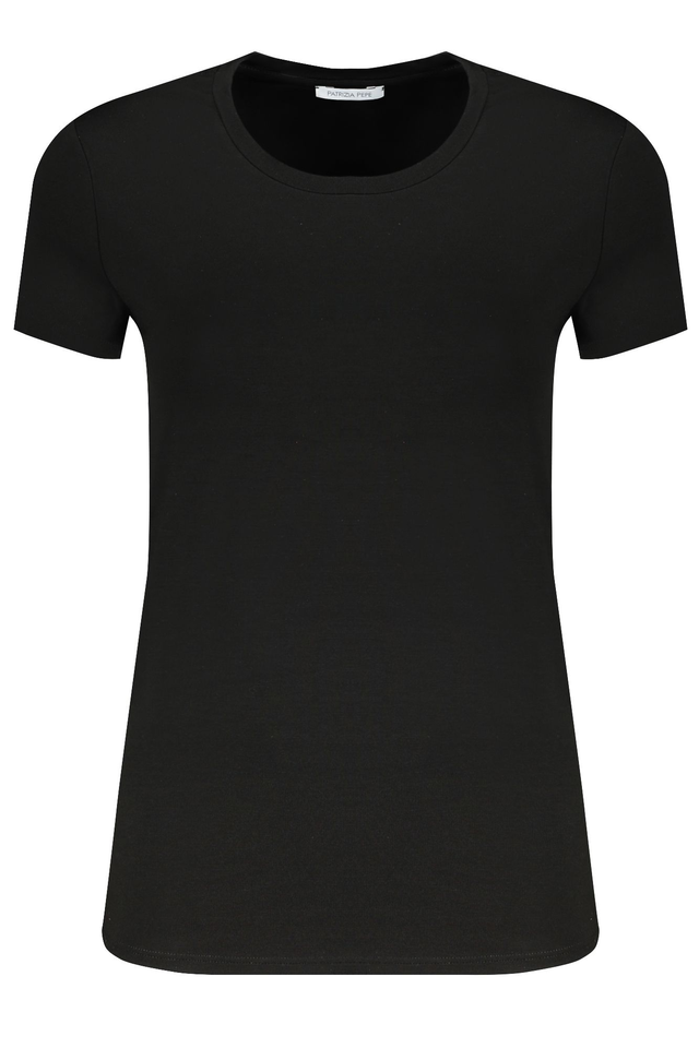 PATRIZIA PEPE T-SHIRT MANICHE CORTE DONNA NERO