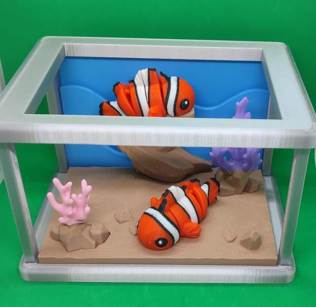 Mini Fish Tank Surprise – Includes 2 Random Mini Fish – Collectible Aquarium Toy Gift for Kids & Ocean Lovers 3D Printed