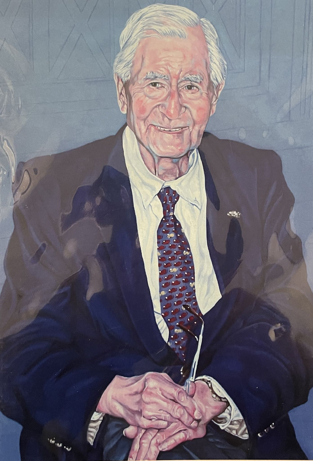 Bill Pertwee painting card