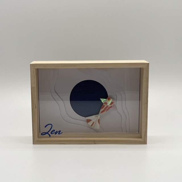 Petit cadre origami zen avec carpe koi