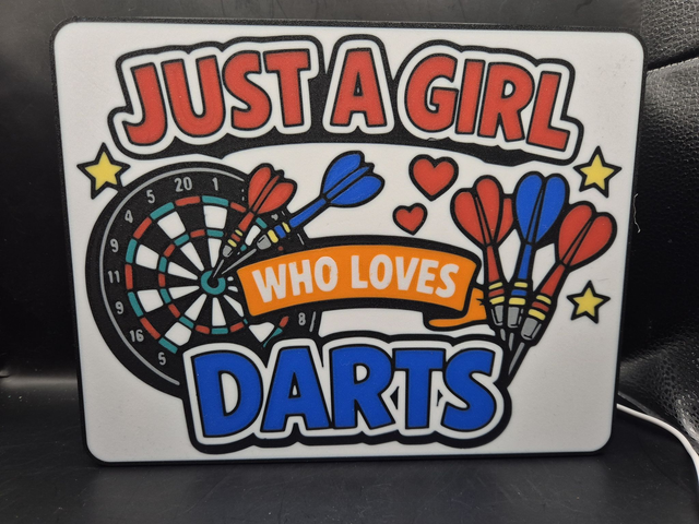 Light Up Sign Just A Girl Who Loves Darts