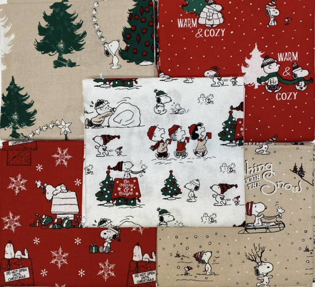 Snoopy Christmas Fun fat quarter pack 