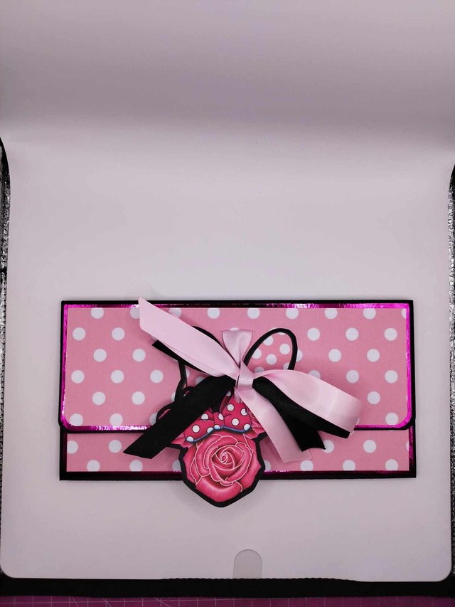 Pochette cadeau (argent ou chèque) "Minnie rose 1"