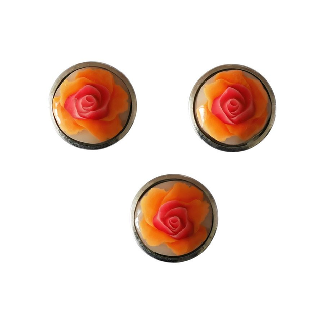 Bouton pression rose orange rouge