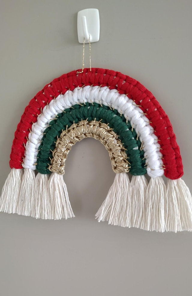 Arc-en-ciel macramé - Déco murale Noël
