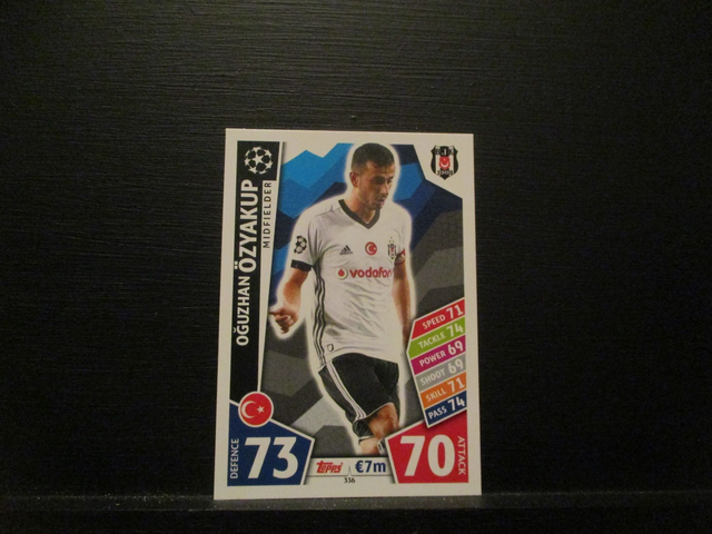 Oguzhan Ozyakup - UEFA Champions League Match Attax 2017/18 Original Trading Card #336