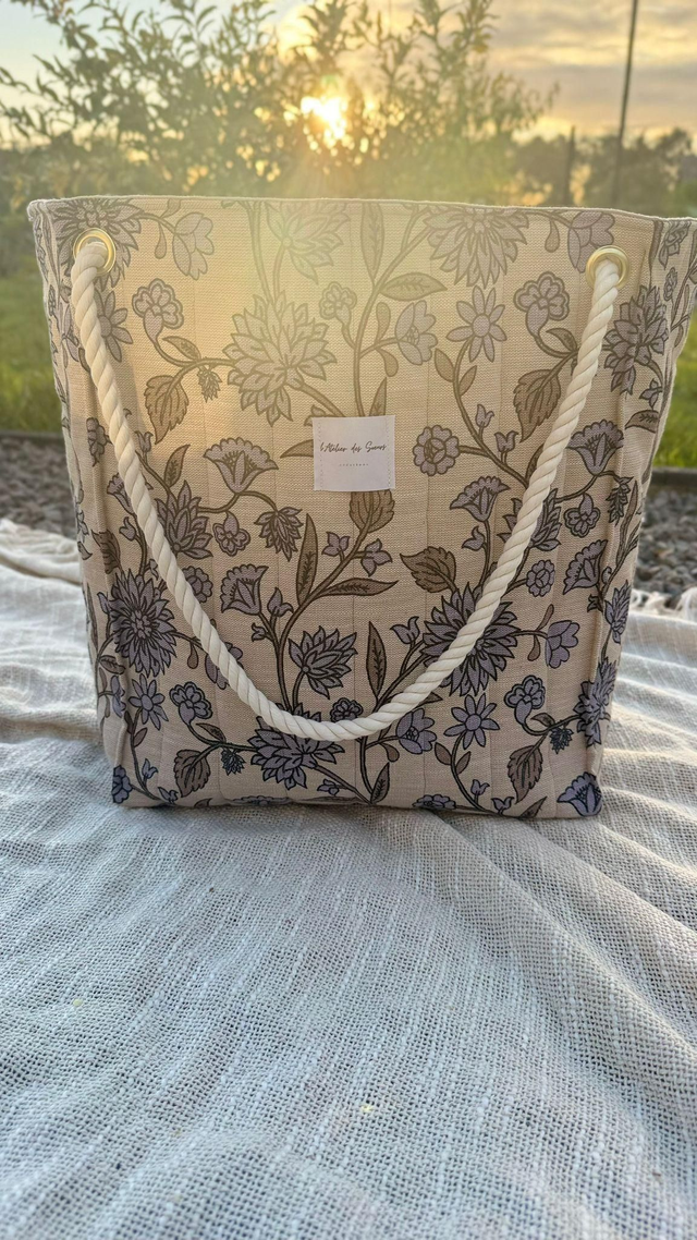 Sac cabas FLEUR MAUVE