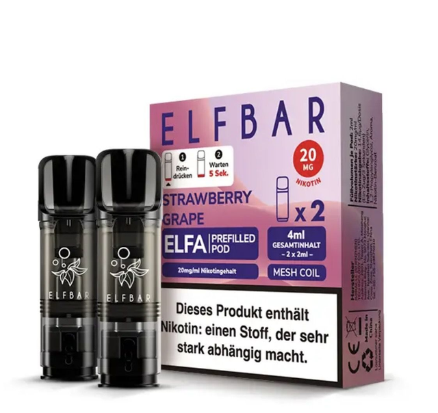 ELFBAR ELFA Prefilled Pods – Strawberry Grape | 20 mg