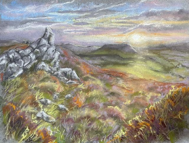 RK65 Stiperstones by Ruth Kirkby, 20 x 28 cm Pastels