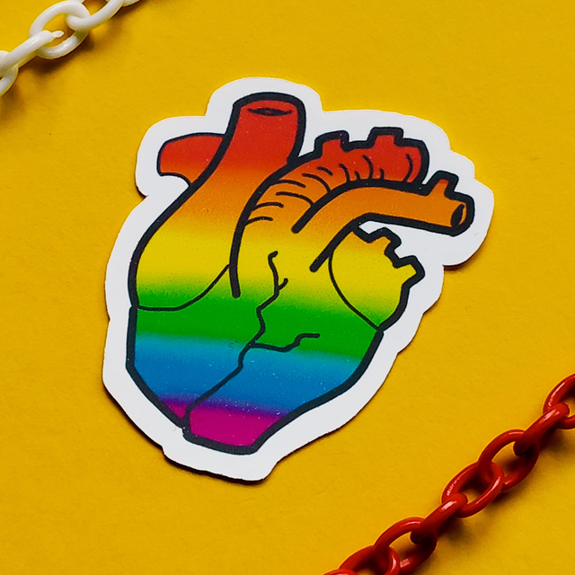Rainbow - Real Heart - Sticker - [SKR-RN-RH]
