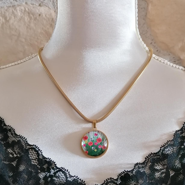 Collier Coquelicots 