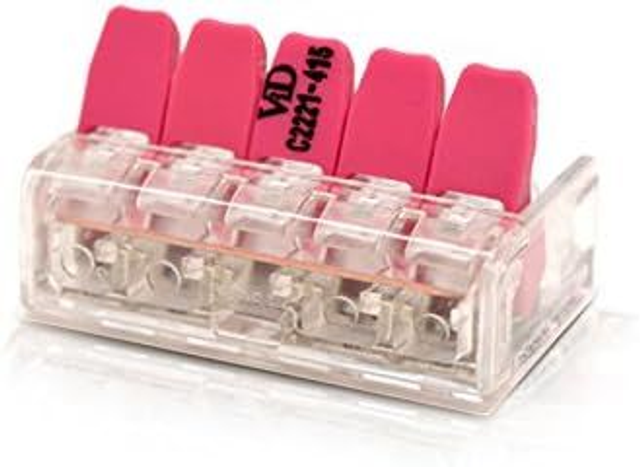 Connnecteur automatique 5 câbles x5, Rose, Set de 5 pièces