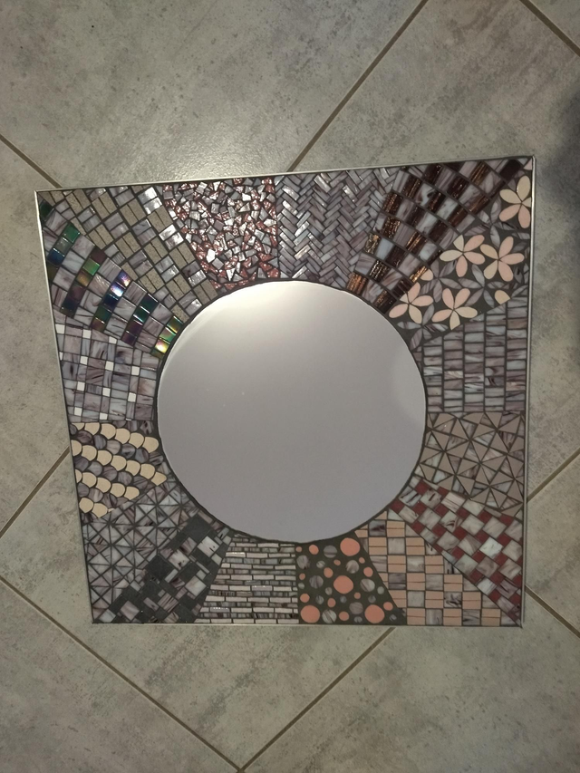 miroir patchwork violet