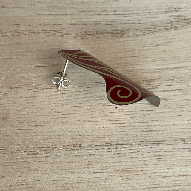 Leaf & Swirl Stud Tin Earrings