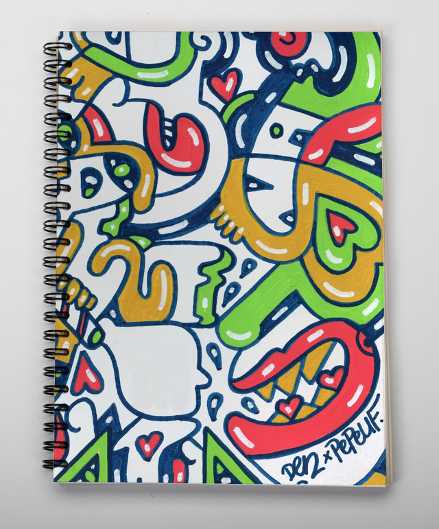 Carnet A5 de la marque Pepeuf portant une illustration faite par Den End