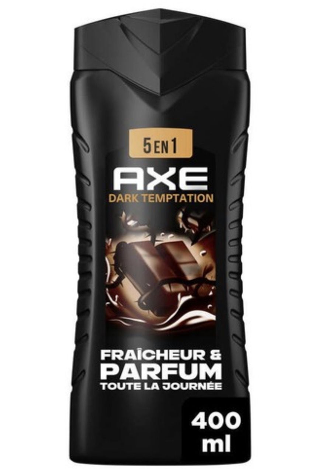 AXE Gel douche Homme Corps Cheveux Visage 5-en-1 Fraîcheur Parfum Chocolat Tonka Dark Temptation