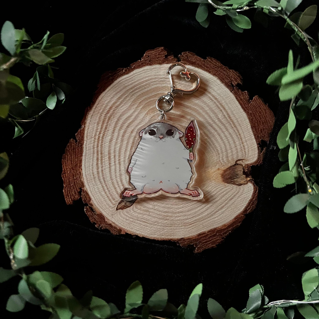Llavero Rata // ramo de rosas