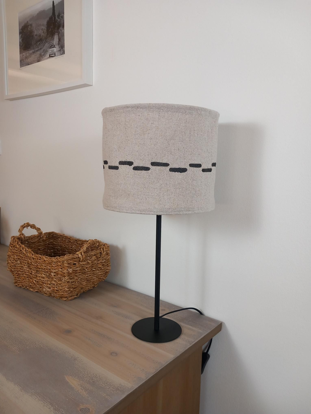 Abat-jour lampe de table en chanvre peint à la main
