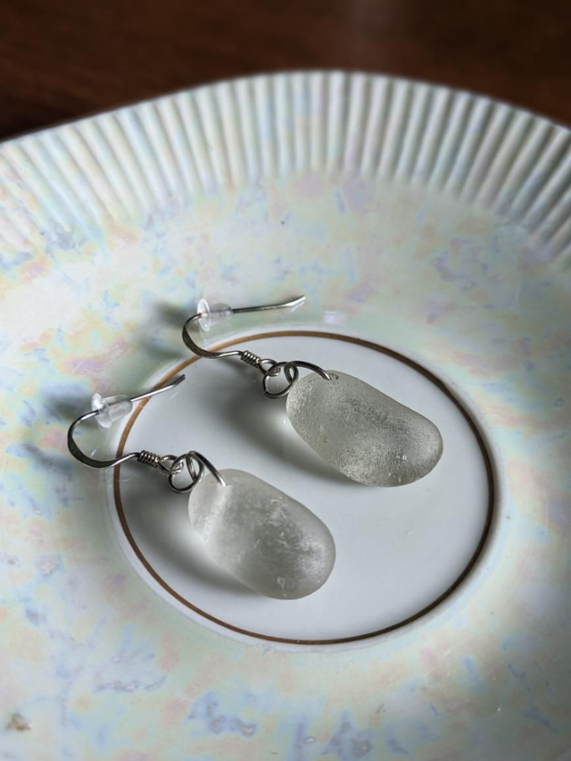 Sea glass drop earrings 