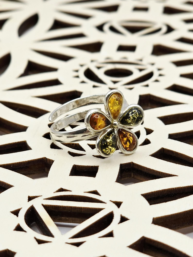 Bague Ambre et Argent 925 