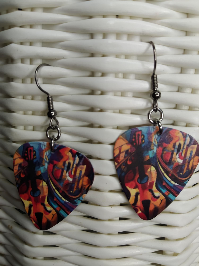 Boucles d&#039;oreilles médiators guitare 