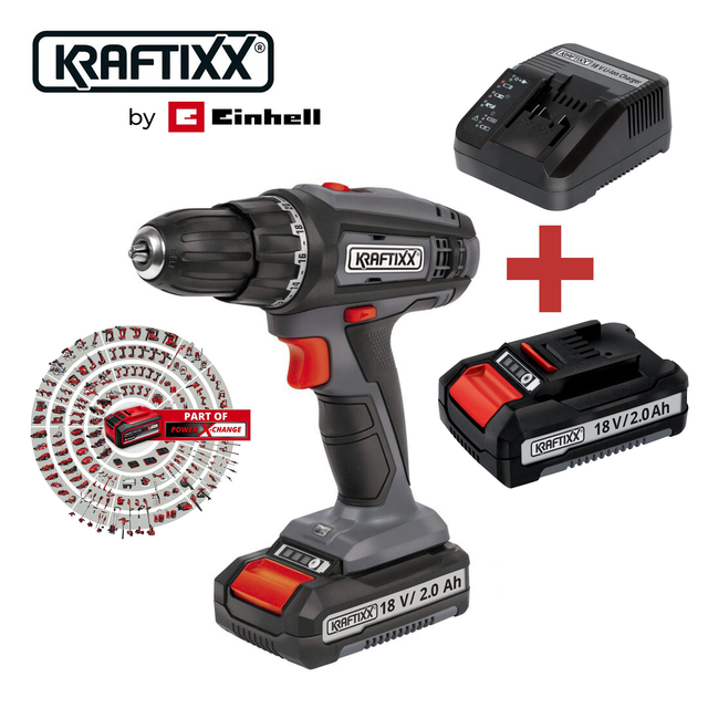 Kraftixx by Einhell KIT Akku-Bohrschrauber KX-AS 18 Li Kit 