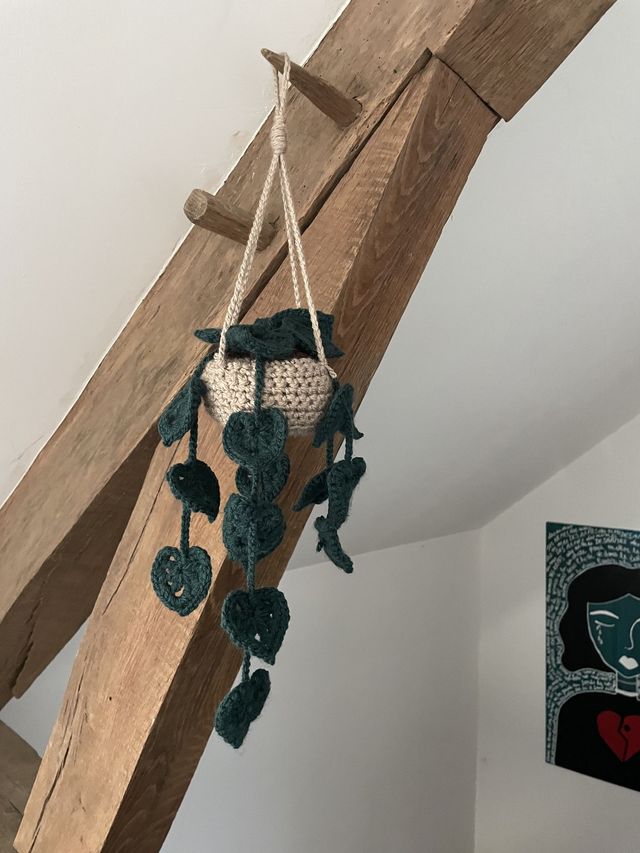 Pot de fleurs à suspendre (beige)
