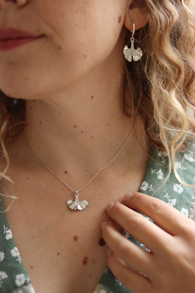 Collier Biloba argent
